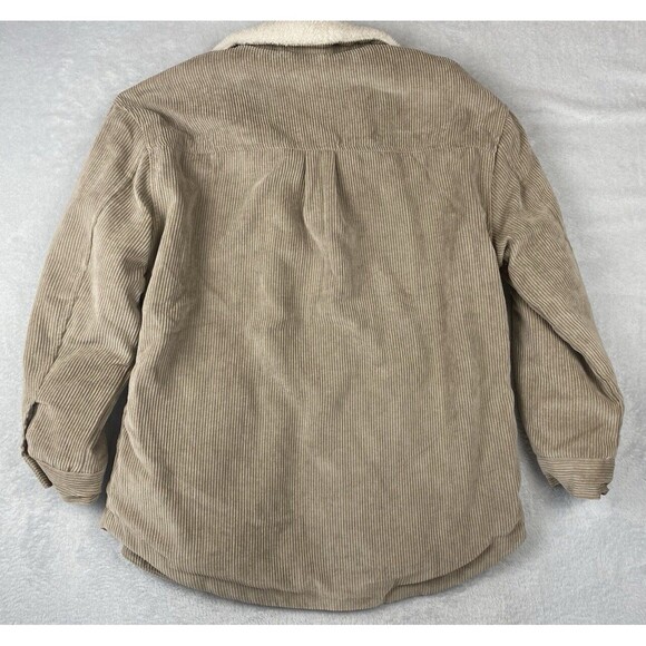 26 International Corduroy Sherpa Jacket Womens S Oversized Beige Soft Chore - Picture 2 of 9